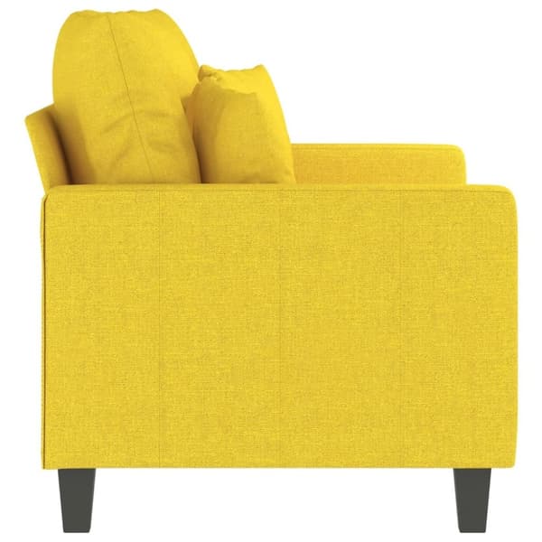 vidaXL 2-sitssoffa ljusggul 120 cm tyg