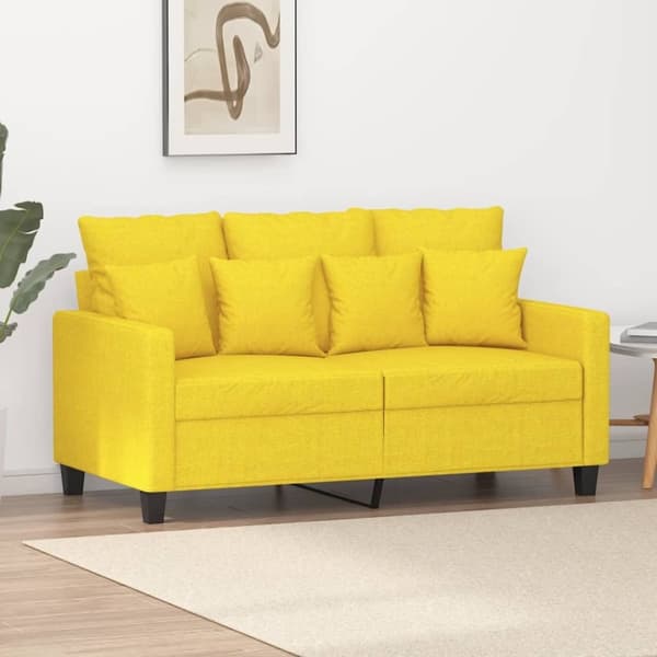 vidaXL 2-personers sofa 120 cm stof lysegul