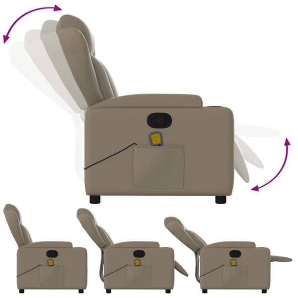 vidaXL Massagefåtölj cappuccino konstläder