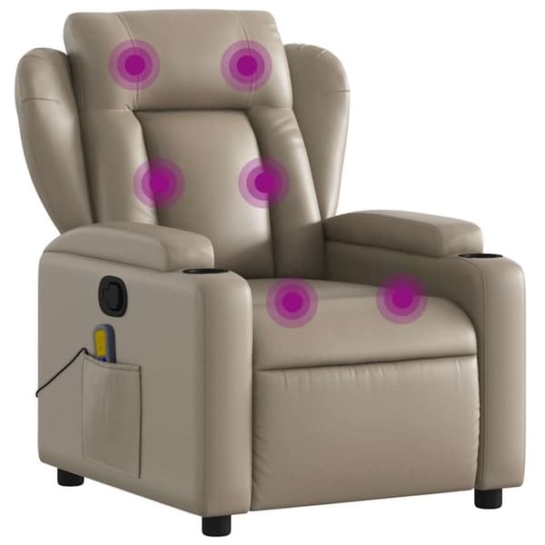 vidaXL Massagefåtölj cappuccino konstläder