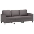 Miniatyrbillede 5 af 8: vidaXL sofasæt 3 dele med hynder kunstlæder grå