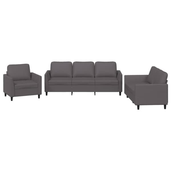 vidaXL sofasæt 3 dele med hynder kunstlæder grå
