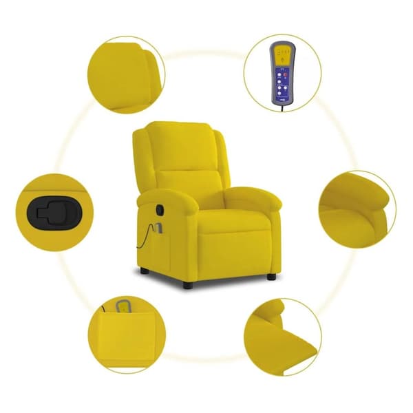 vidaXL massagestol velour gul