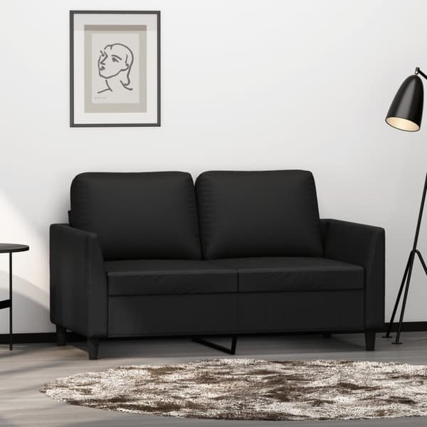 vidaXL 2-personers sofa 120 cm kunstlæder sort