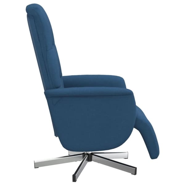 vidaXL Reclinerfåtölj med fotstöd blå tyg