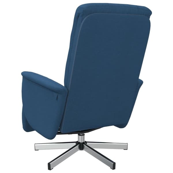 vidaXL Reclinerfåtölj med fotstöd blå tyg