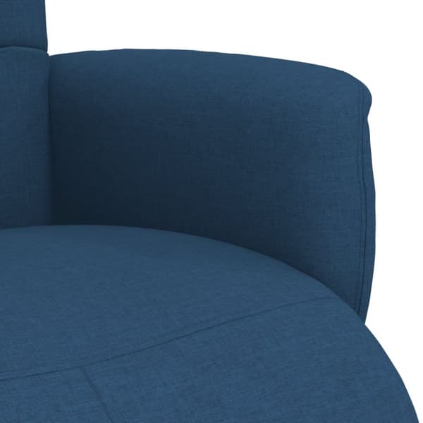 vidaXL Reclinerfåtölj med fotstöd blå tyg