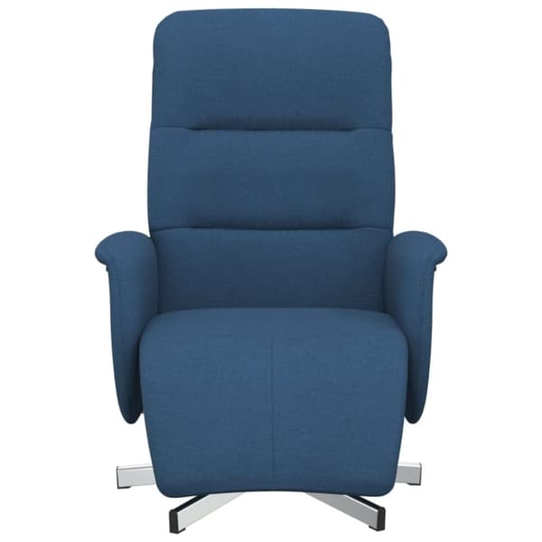 vidaXL Reclinerfåtölj med fotstöd blå tyg