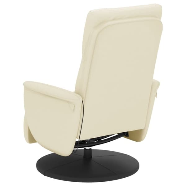 vidaXL Massagefåtölj med fotpall gräddvit konstläder