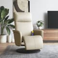 Miniatyrbild 11 av 11: vidaXL Massagefåtölj med fotpall gräddvit konstläder