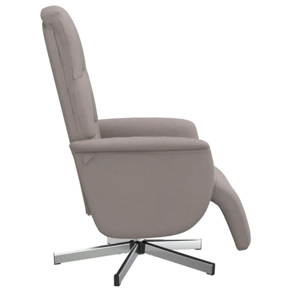vidaXL Reclinerfåtölj med fotstöd taupe tyg