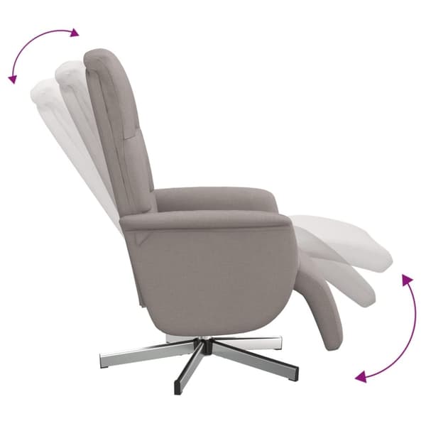 vidaXL Reclinerfåtölj med fotstöd taupe tyg