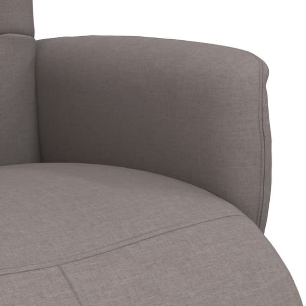 vidaXL Reclinerfåtölj med fotstöd taupe tyg