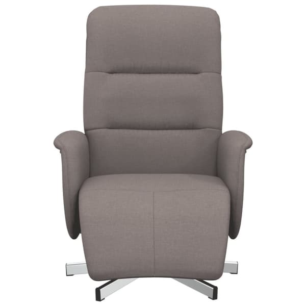 vidaXL Reclinerfåtölj med fotstöd taupe tyg