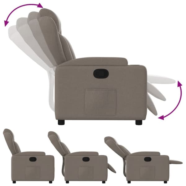 vidaXL Reclinerfåtölj taupe tyg