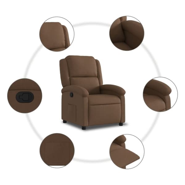 vidaXL Reclinerfåtölj brun tyg