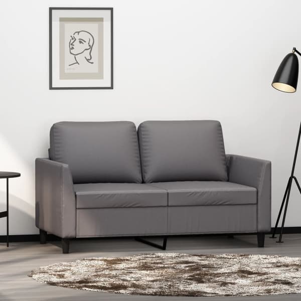 vidaXL 2-sitssoffa Grå 120 cm konstläder