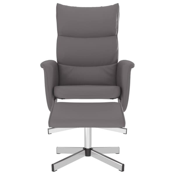 vidaXL Reclinerfåtölj med fotpall grå konstläder