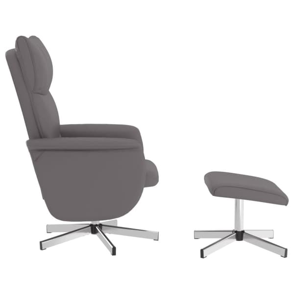 vidaXL Reclinerfåtölj med fotpall grå konstläder