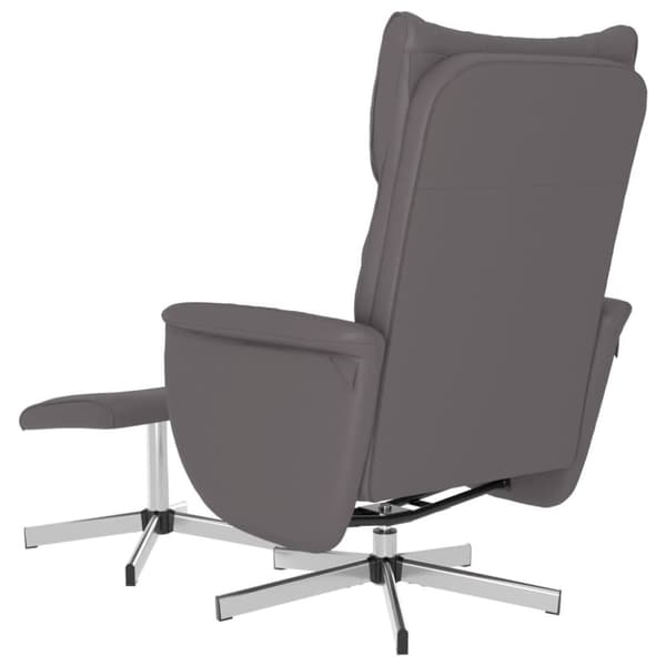 vidaXL Reclinerfåtölj med fotpall grå konstläder