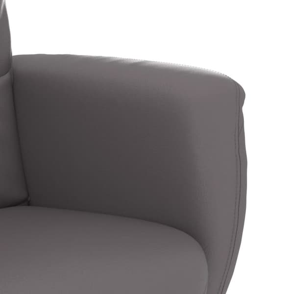 vidaXL Reclinerfåtölj med fotpall grå konstläder