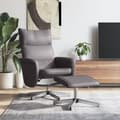 Miniatyrbild 2 av 9: vidaXL Reclinerfåtölj med fotpall grå konstläder
