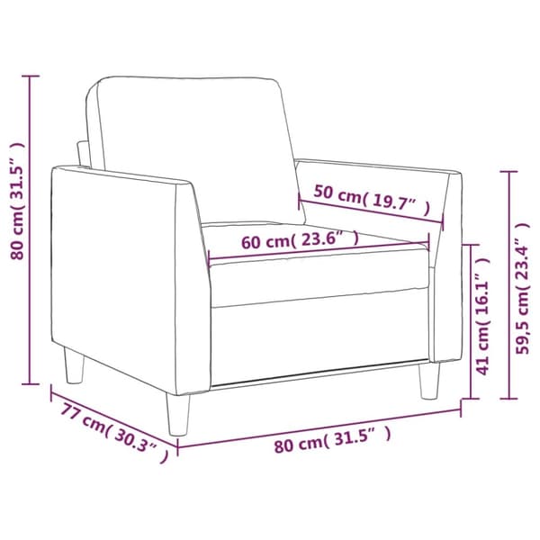 vidaXL Fåtölj Cappuccino 60 cm konstläder