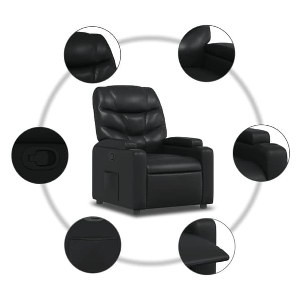 vidaXL Reclinerfåtölj svart konstläder