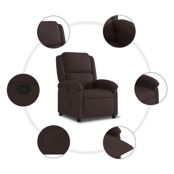 vidaXL Reclinerfåtölj mörkbrun tyg