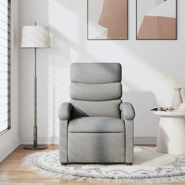 vidaXL Massagefåtölj ljusgrå tyg