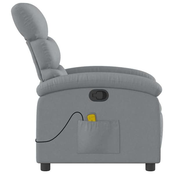 vidaXL Massagefåtölj ljusgrå tyg