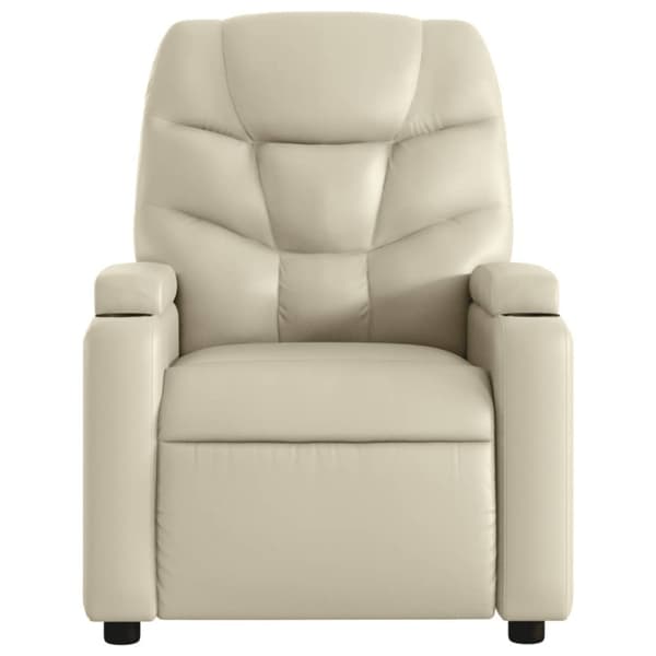 vidaXL Reclinerfåtölj gräddvit konstläder