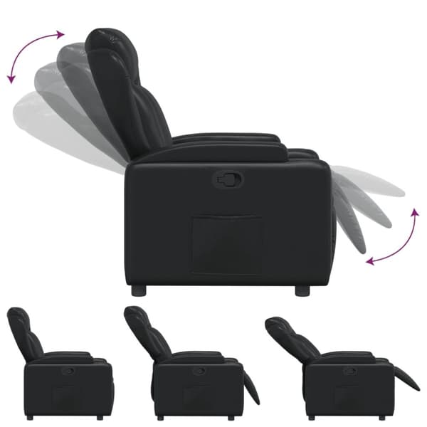 vidaXL Reclinerfåtölj svart konstläder