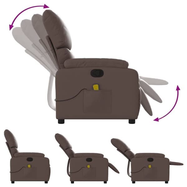 vidaXL Massagefåtölj brun konstläder