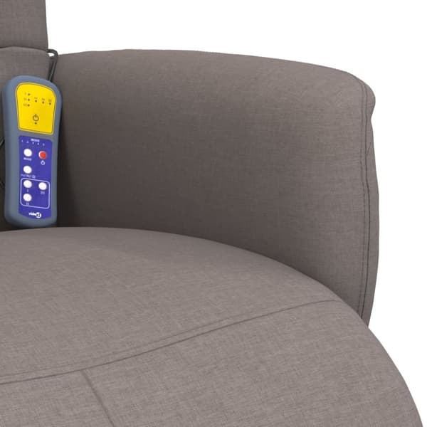 vidaXL Massagefåtölj med fotstöd taupe tyg