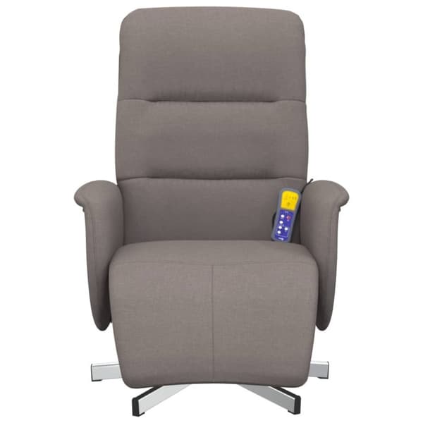 vidaXL Massagefåtölj med fotstöd taupe tyg