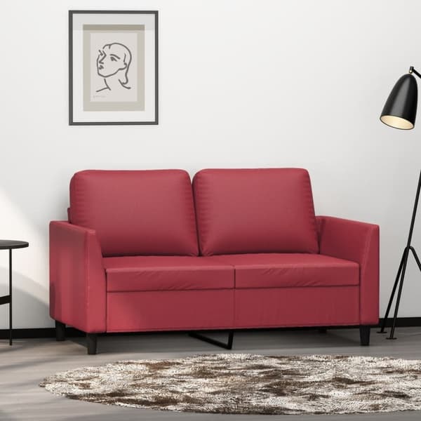 vidaXL 2-sitssoffa vinröd 120 cm fuskläder