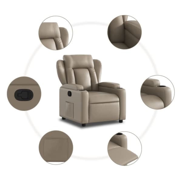 vidaXL Reclinerfåtölj cappuccino konstläder