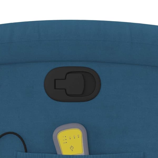 vidaXL Massagefåtölj blå sammet