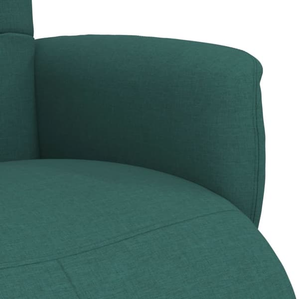 vidaXL Reclinerfåtölj med fotstöd mörkgrön tyg