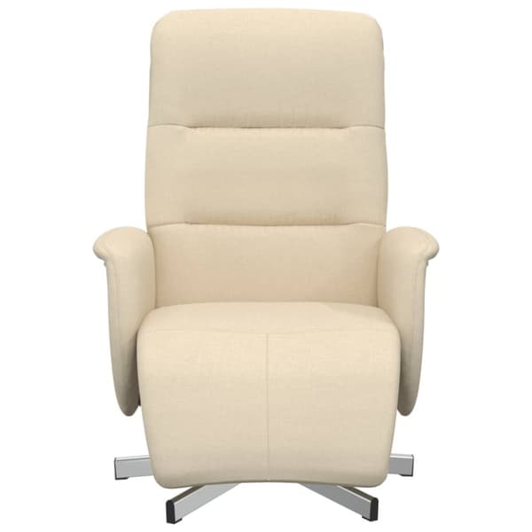 vidaXL Reclinerfåtölj med fotpall gräddvit tyg