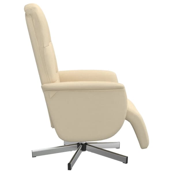 vidaXL Reclinerfåtölj med fotpall gräddvit tyg