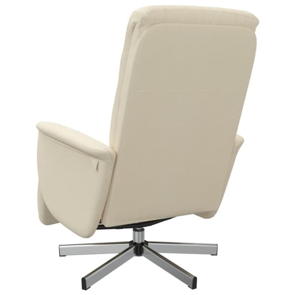 vidaXL Reclinerfåtölj med fotpall gräddvit tyg