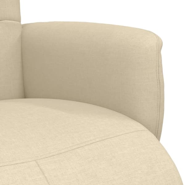 vidaXL Reclinerfåtölj med fotpall gräddvit tyg