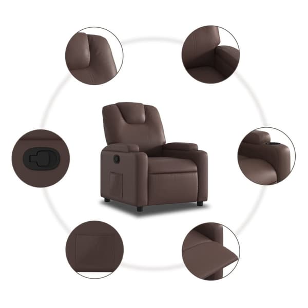 vidaXL Reclinerfåtölj brun konstläder