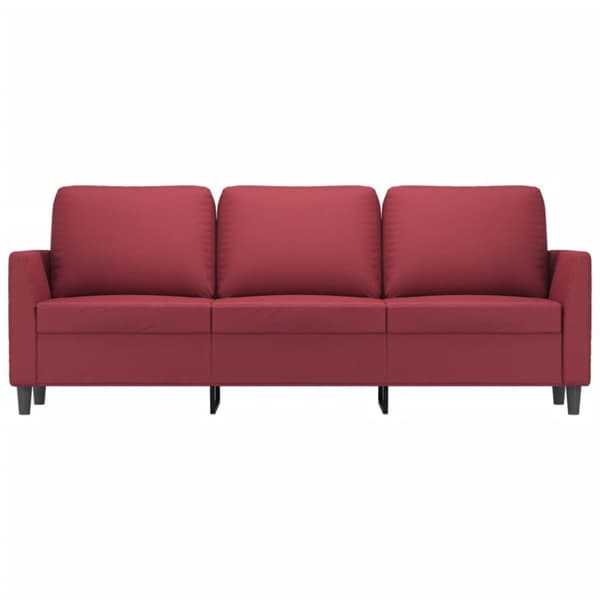 vidaXL 3-sitssoffa vinröd 180 cm konstläder