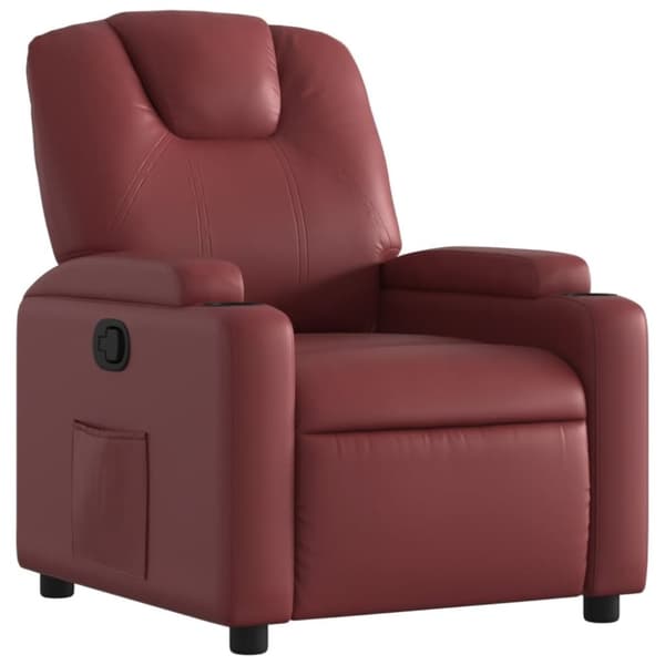 vidaXL Reclinerfåtölj vinröd konstläder