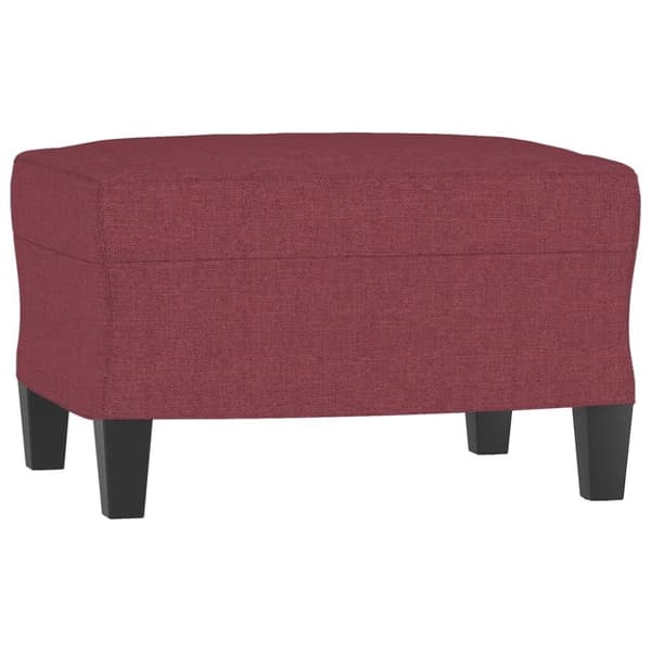 vidaXL Fåtölj med fotpall vinröd 60 cm tyg