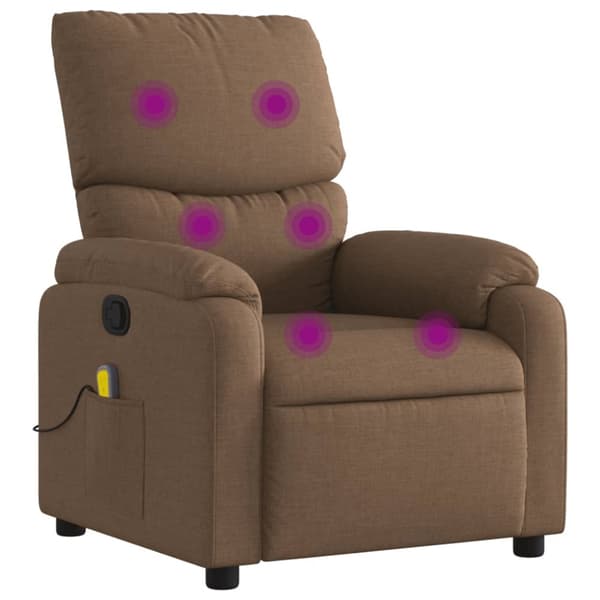 vidaXL Massagefåtölj brun tyg