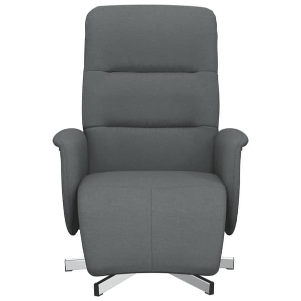vidaXL Reclinerfåtölj med fotstöd mörkgrå tyg